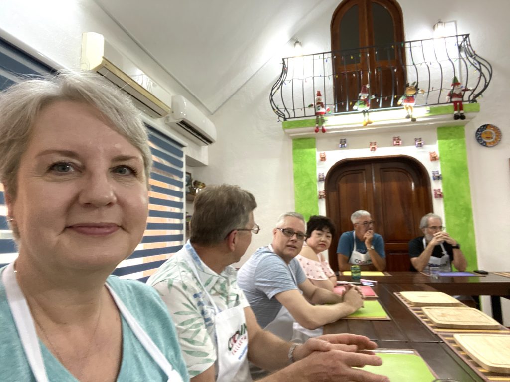 Our group sitting around a large table, waiting for instructions
