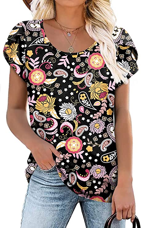 Black multicolor top