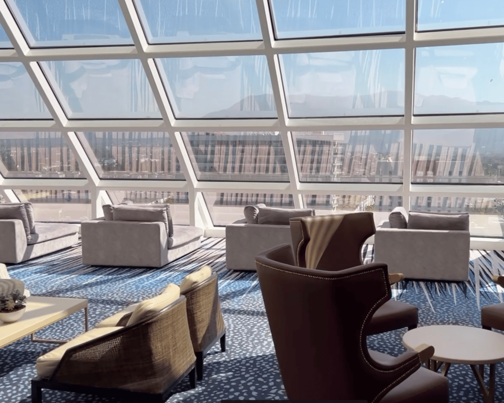 Horizon Lounge with panoramic windows and comfortable seating