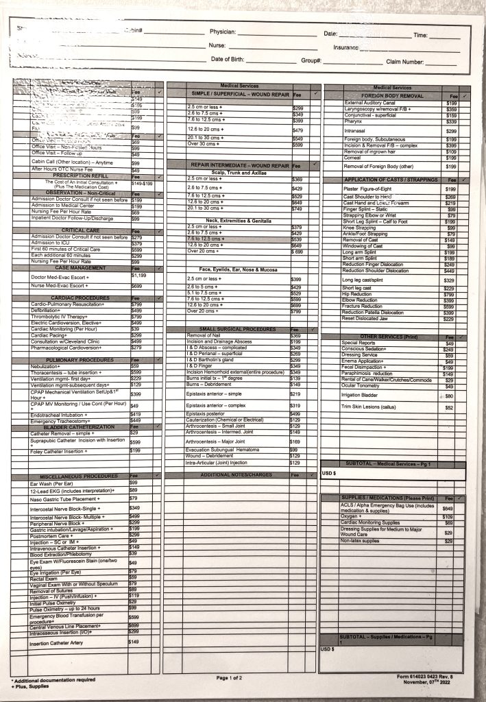 Should I get cruise insurance? After seeing these charges, the answer should be yes.