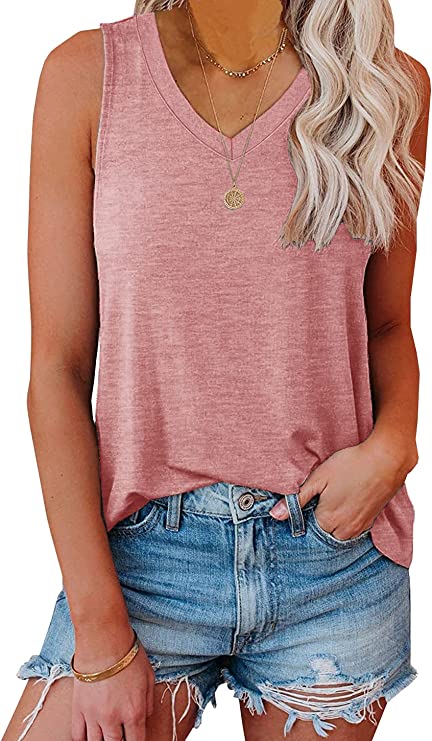 Pink sleeveless tee