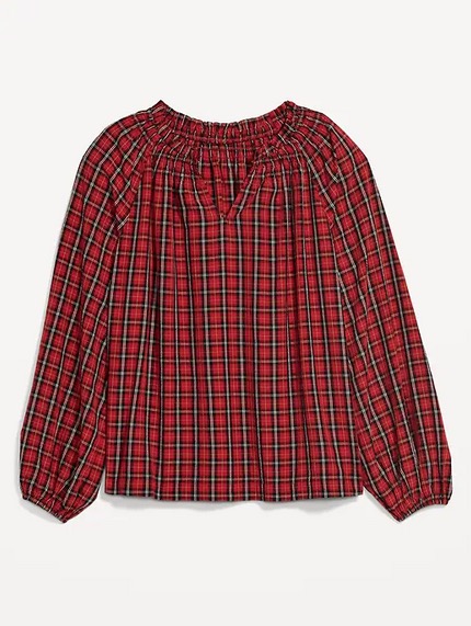 Plaid swing shirt