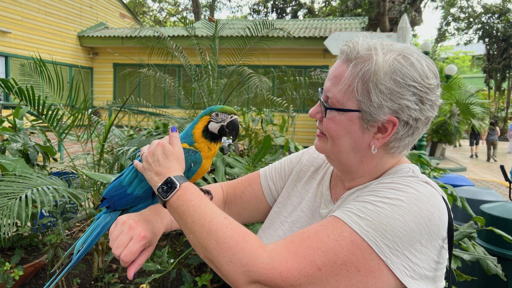 Pam with Macaw