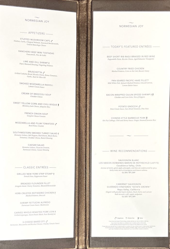 Taste Savor Manhattan menu