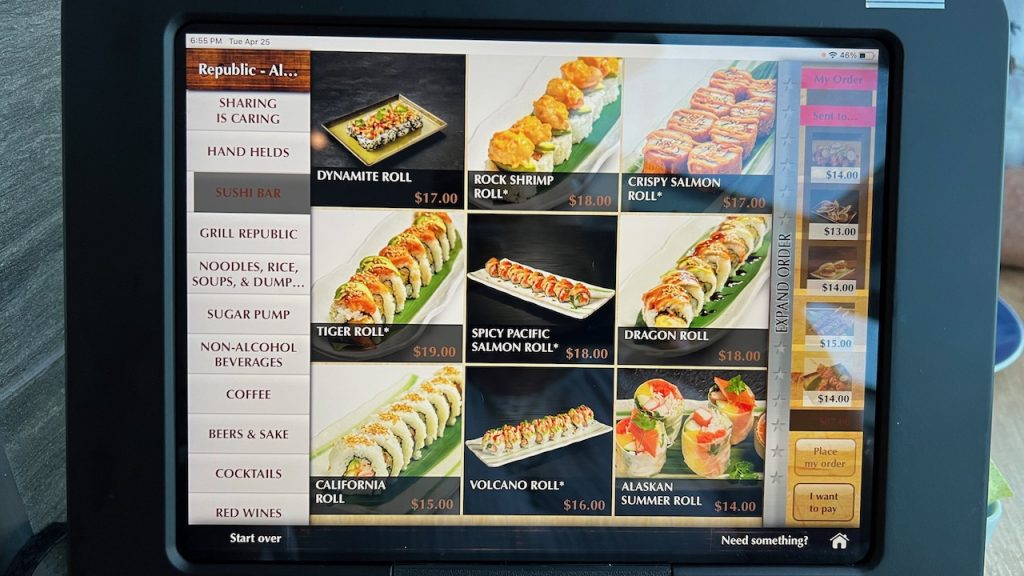 Food Republic Sushi Bar menu