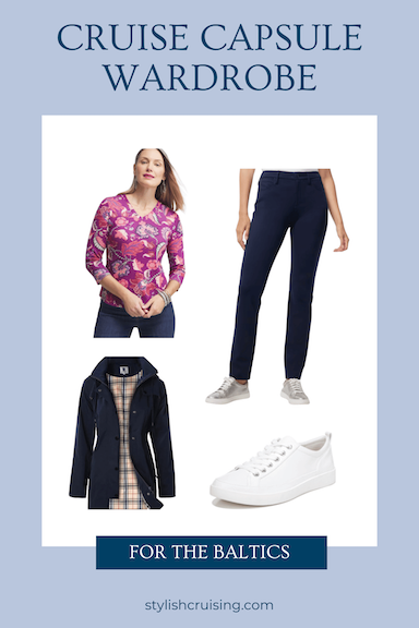Pinterest pin for the post Baltic Cruise Capsule Wardrobe.