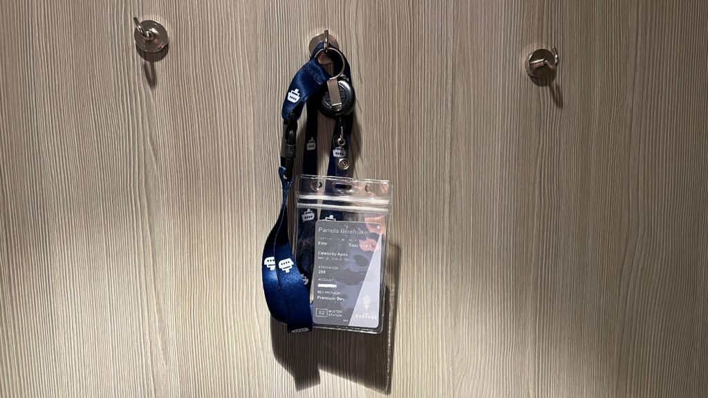 Magnet holding keycard on lanyard