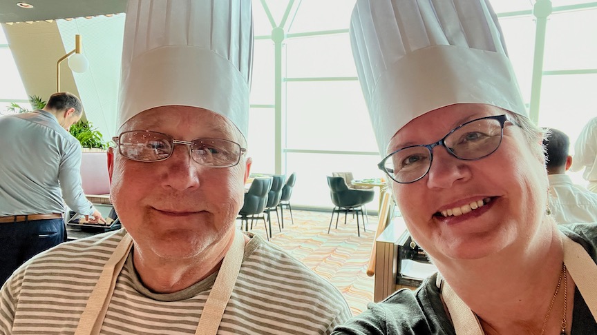 Us in our hats and aprons