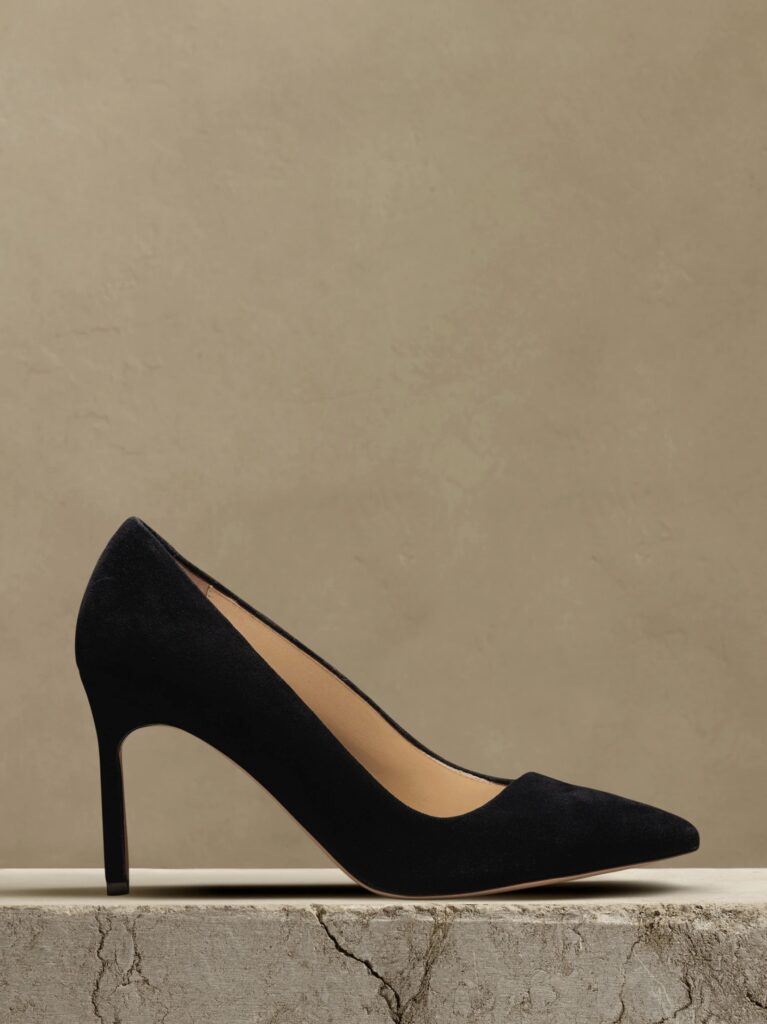 Black suede pump