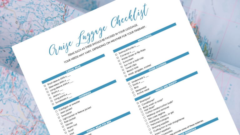 FREE Cruise Packing Checklist – Luggage (PDF)