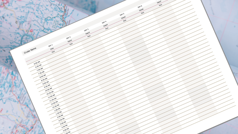One-Week Cruise Schedule (Excel)