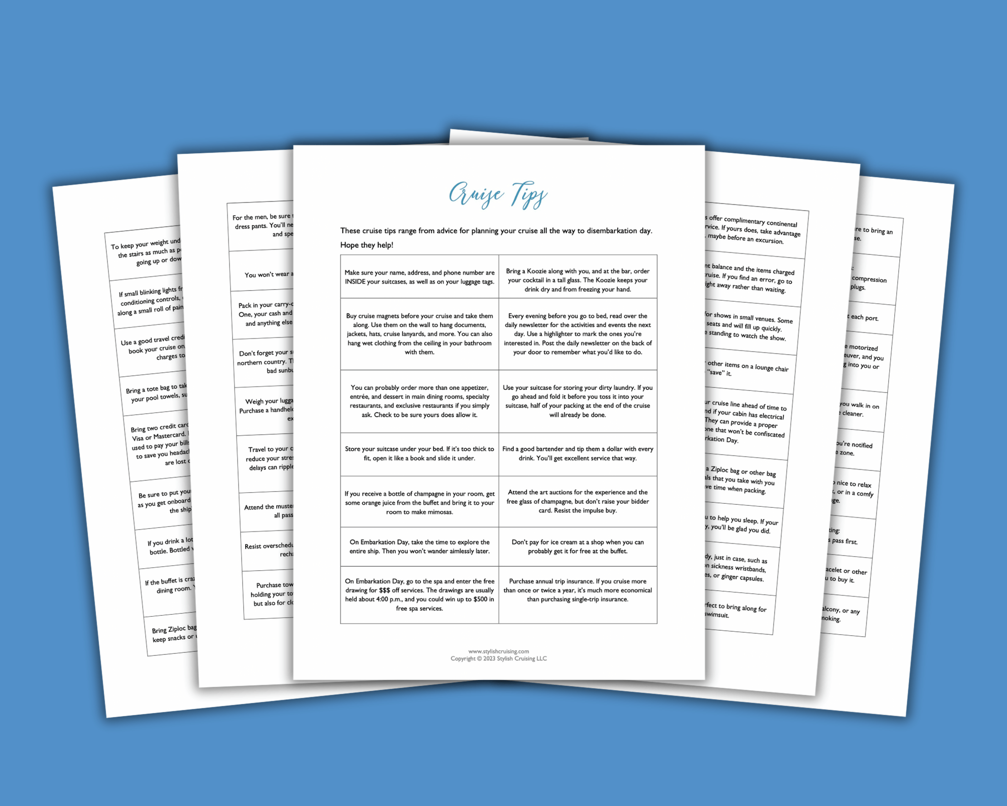 Cruise Tips pages 2