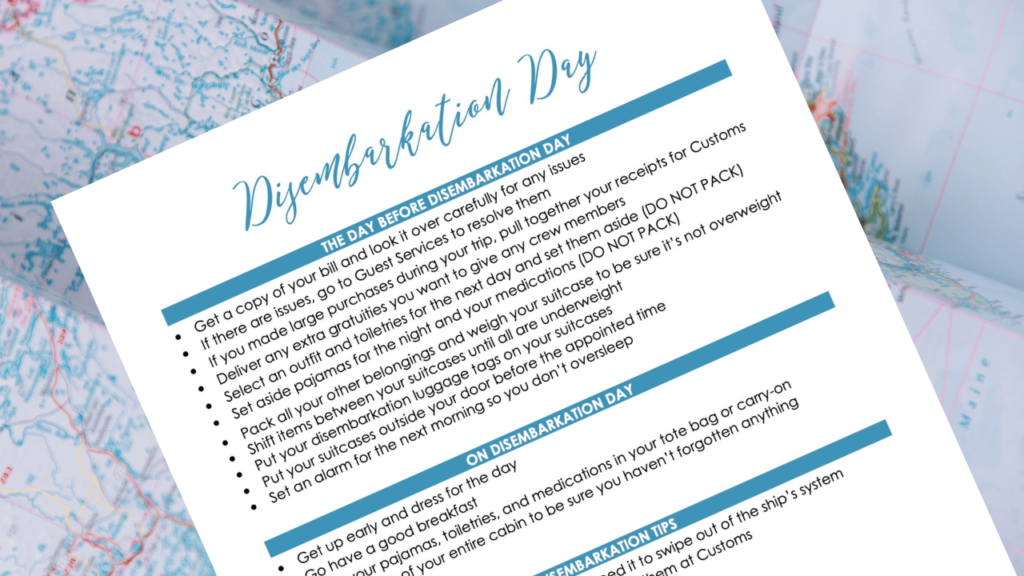 disembarkation day checklist