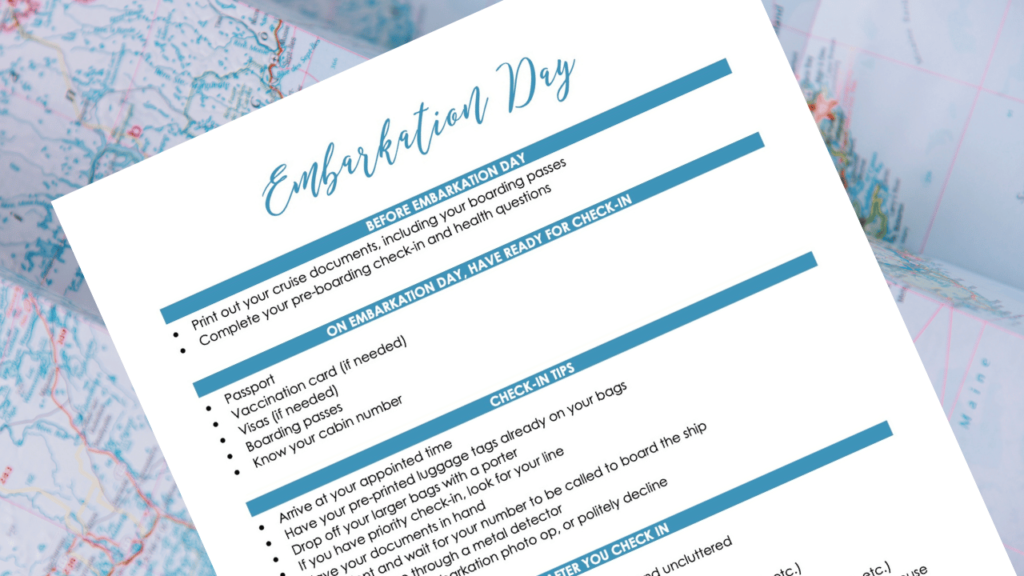 embarkation day checklist