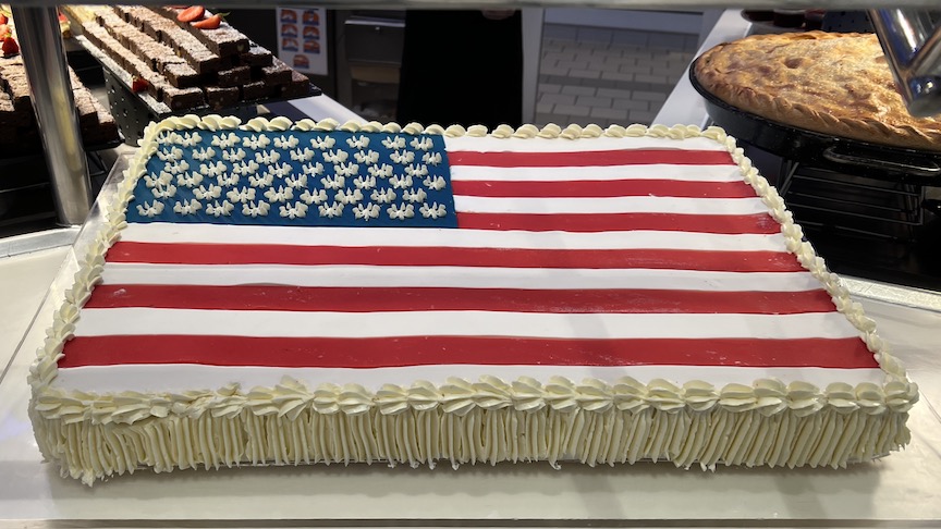 Solstice Oceanview Cafe July Fourth cake
