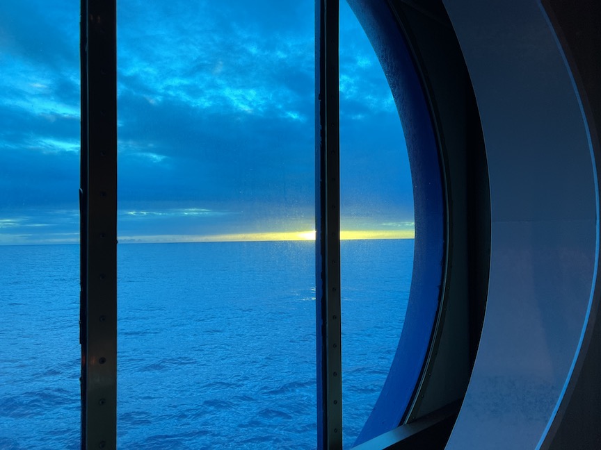 View through a porthole window