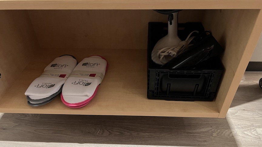 Aloft Tokyo Ginza slippers and amenities