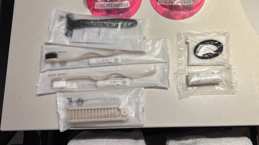 Aloft Tokyo Ginza toiletry freebies