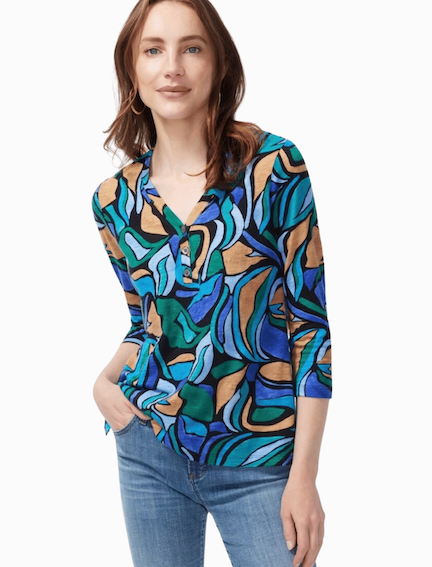 Chicos abstract 34 sleeve top