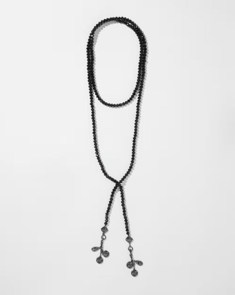 Chicos black lariat necklace