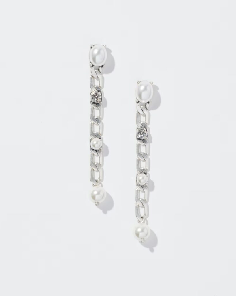 Chicos faux pearl linear earrings