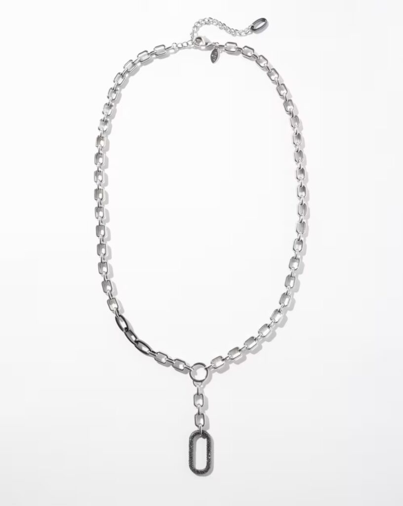 Chicos pave Y necklace
