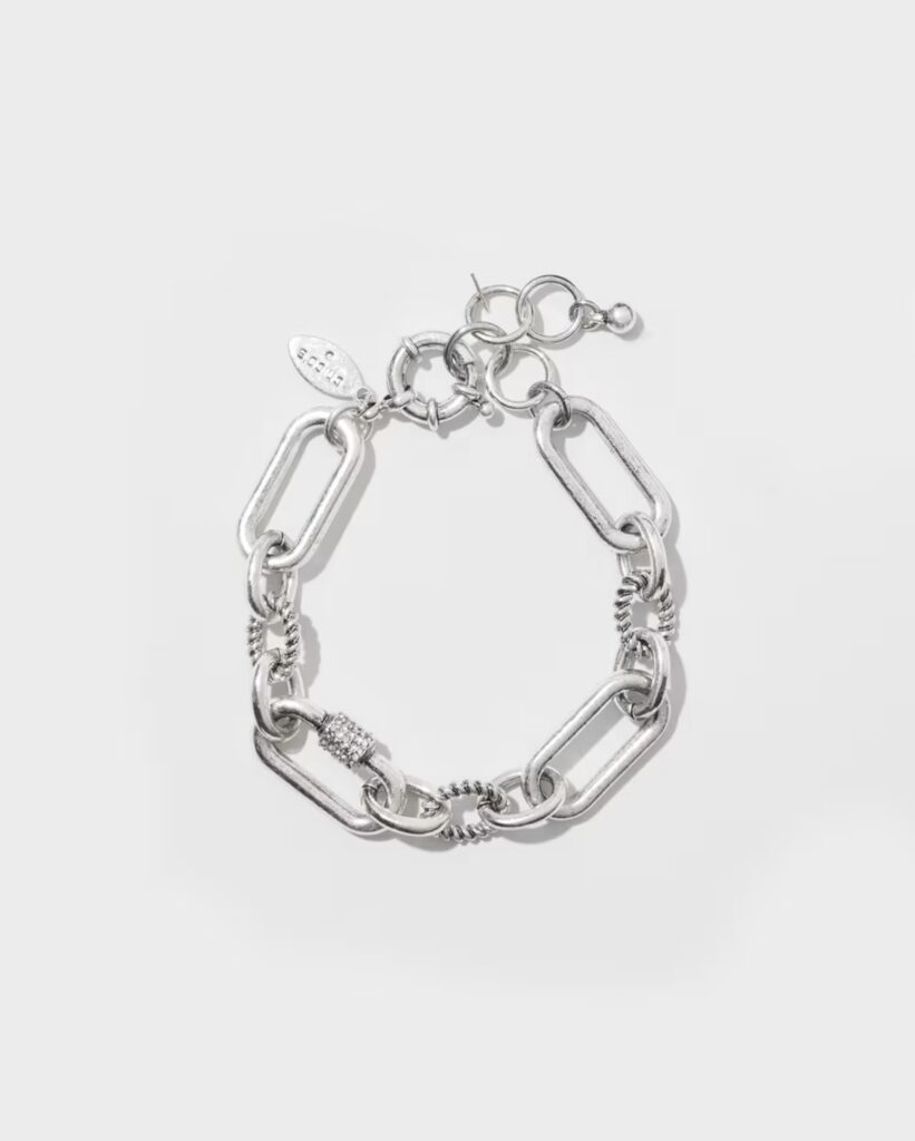 Chicos silver carabiner bracelet