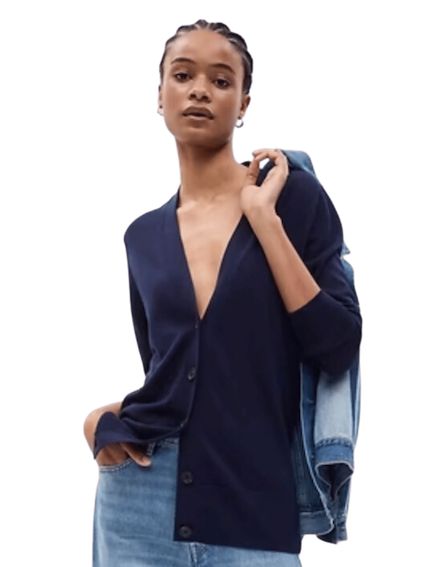 Gap navy merino cardigan