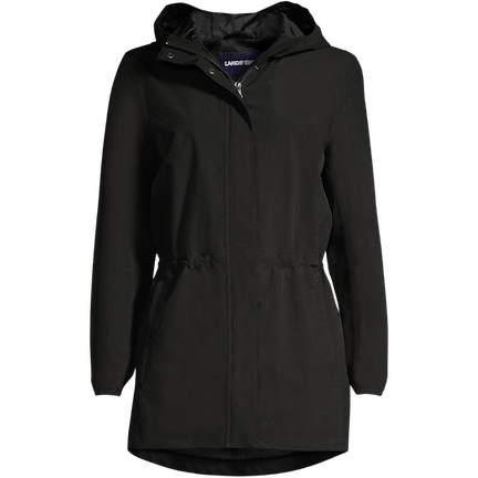 Lands End black raincoat