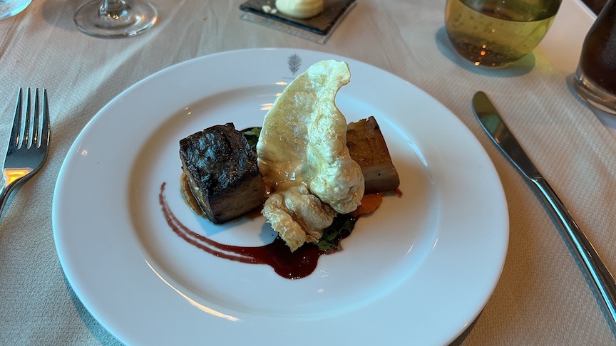 Millennium Luminae pork belly appetizer