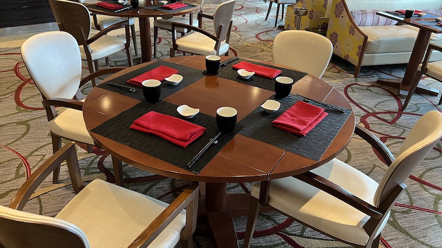 Millennium Sushi on Five table setting