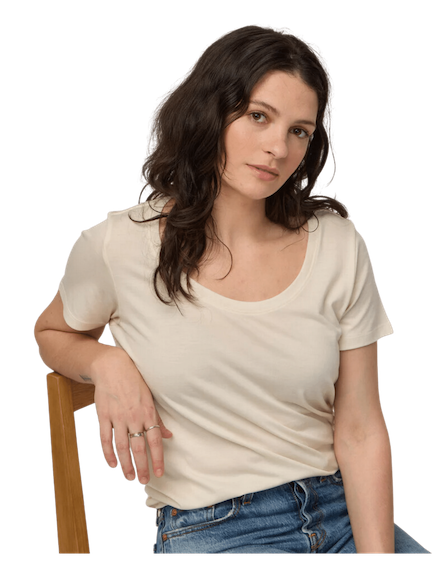 Wooland ivory ss merino shirt