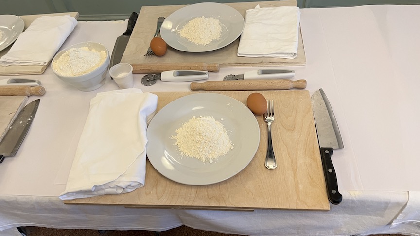 Rome cooking class setup