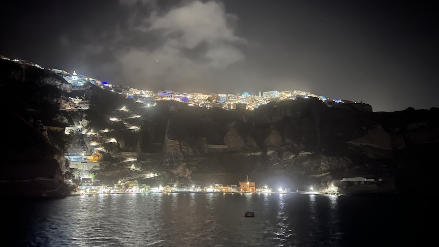 Santorini at night