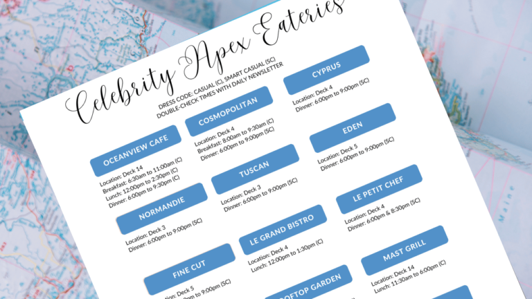FREE Celebrity Apex Restaurant Guide (PDF)