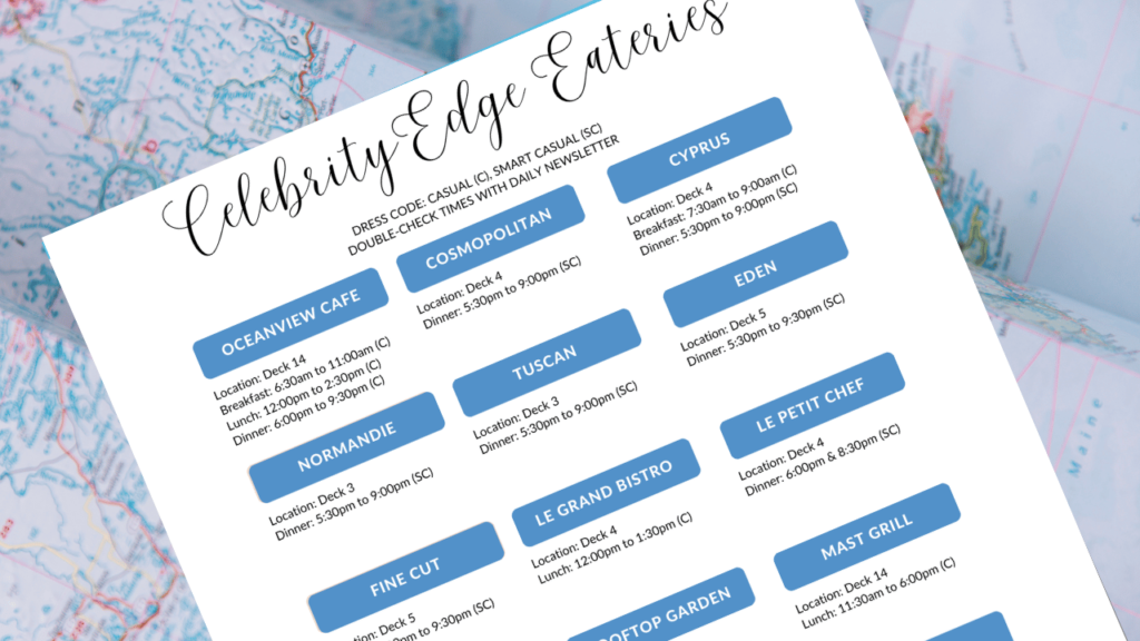 Celebrity Edge Restaurant Guide updated image