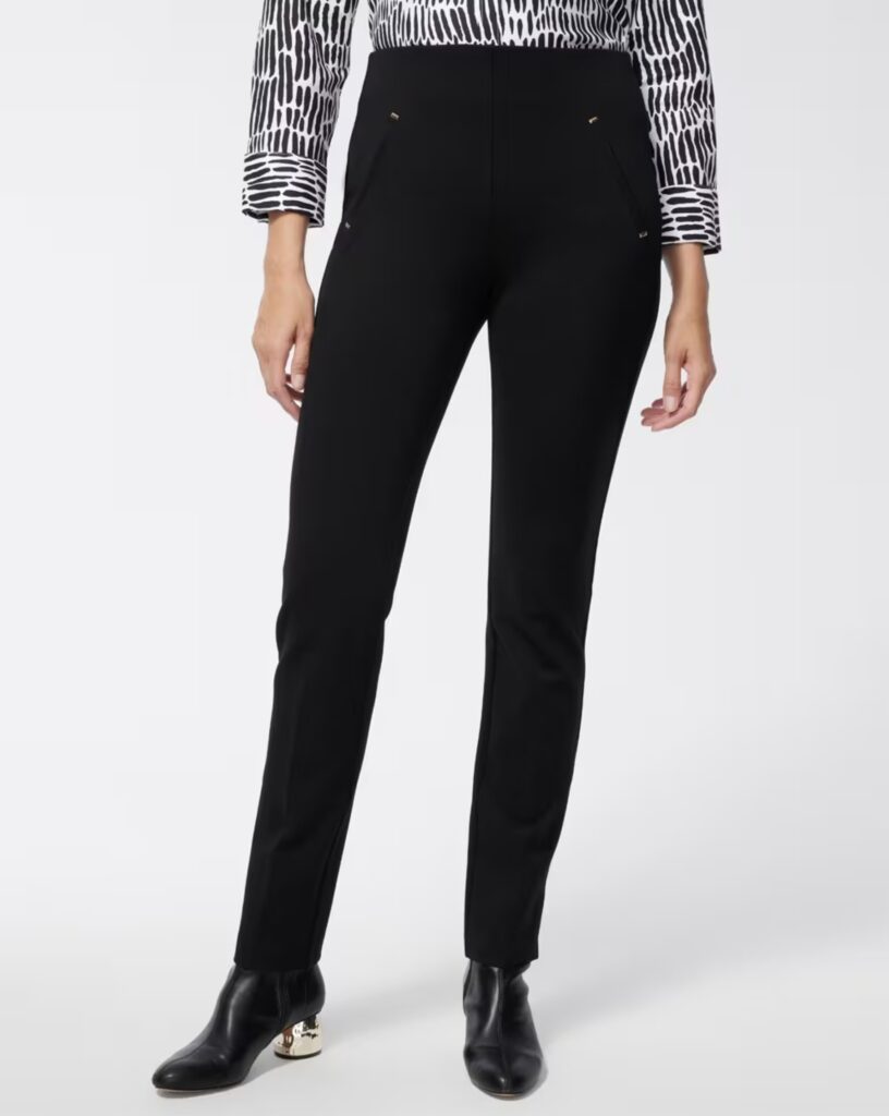 Chicos Juliet ponte trim detail pants black