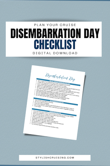 Pinterest Pin Disembarkation Day Checklist