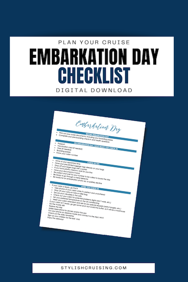 Pinterest Pin Embarkation Day Checklist