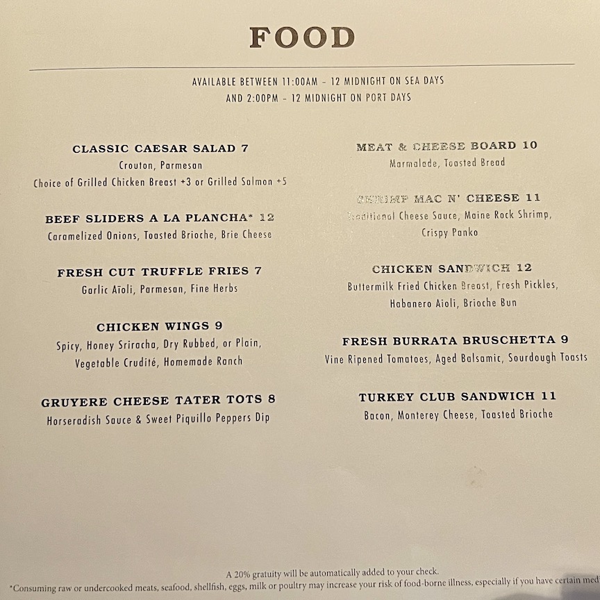 Ascent Craft Social Bar food menu