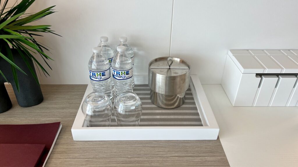 Refreshment tray in the Ascent Sky Suite.
