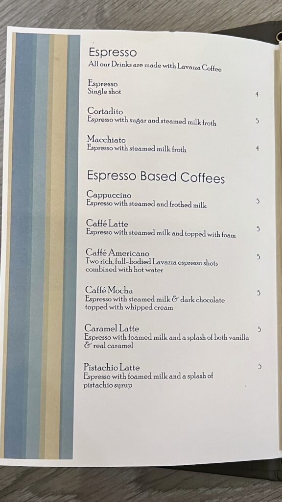 Cafe al Bacio espressos