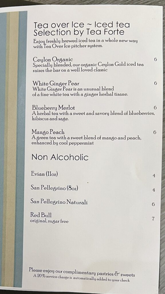 Cafe al Bacio teas over ice