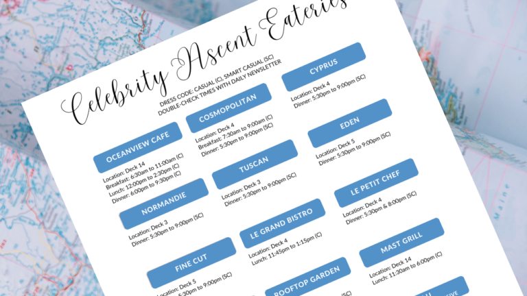 FREE Celebrity Ascent Restaurant Guide (PDF)