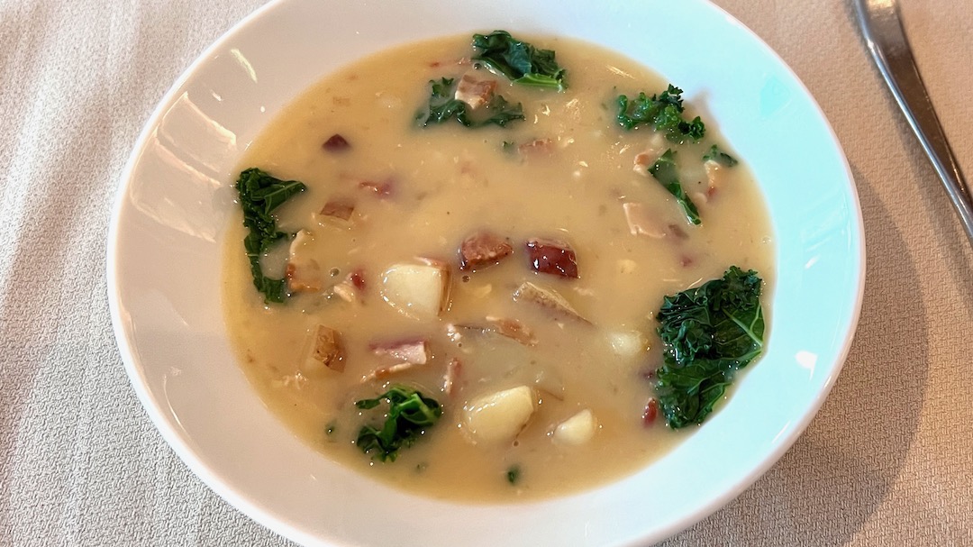 Celebrity Equinox Luminae creamy tuscan kale soup