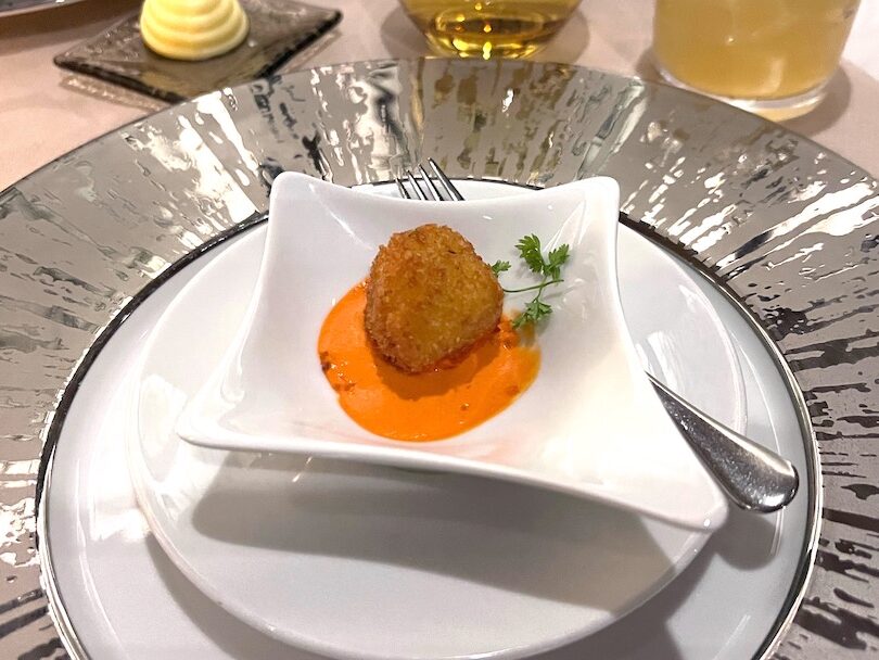 Celebrity Equinox Luminae ham and cheese amuse bouche edited