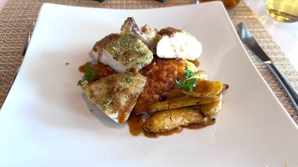 Celebrity Equinox Luminae herb crusted chicken breast