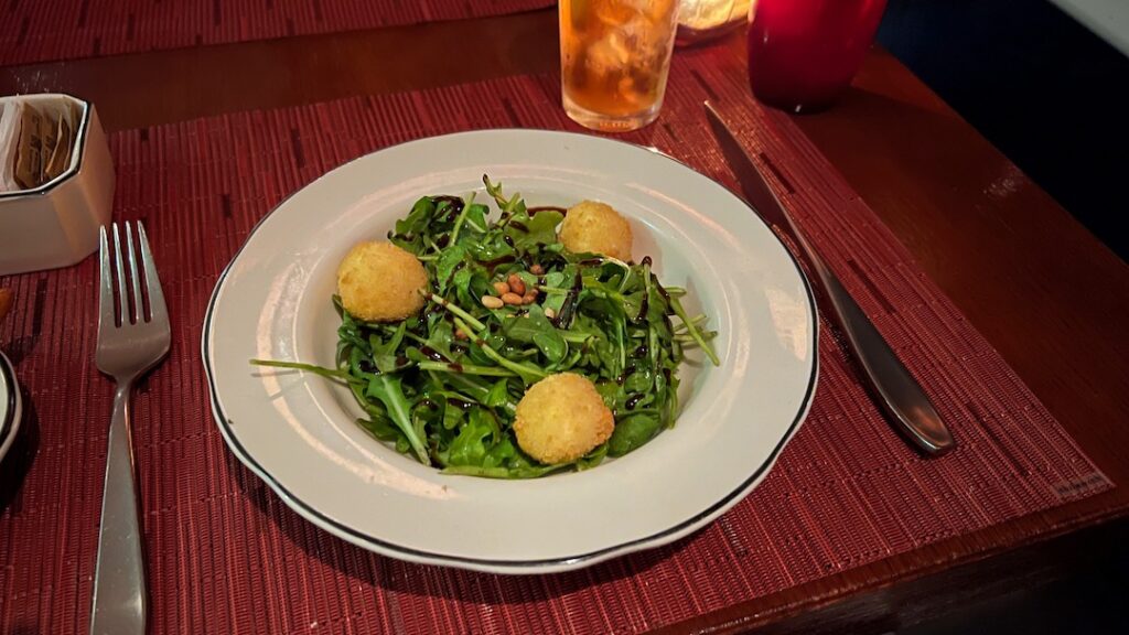 Equinox Tuscan Grille goat cheese and arugula salad