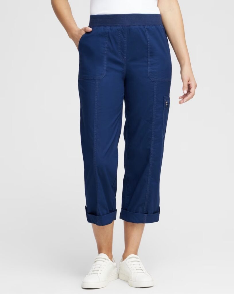 Chicos poplin crops victory blue