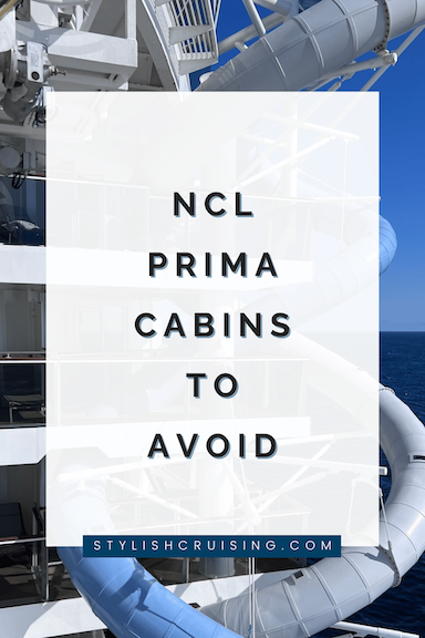 Pinterest pin for the post Norwegian Prima cabins to avoid